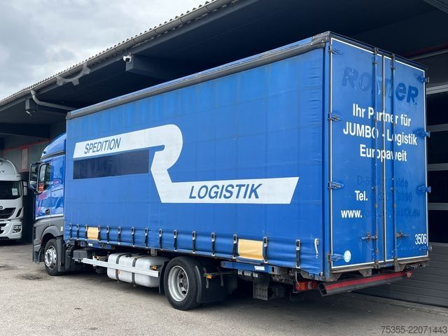 Flatbed truck with tarp MERCEDES-BENZ Actros 1840 Klima Retarder Jumbo Mega 7,7m AHK