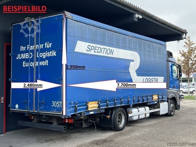 Flatbed truck with tarp MERCEDES-BENZ Actros 1840 Klima Retarder Jumbo Mega 7,7m AHK