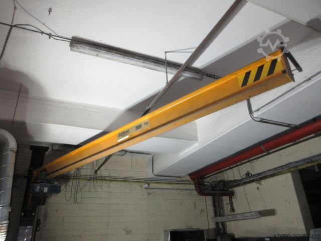 Column jib crane jib crane chain hoist Demag D-AW Kran Drehkran Hallenkran 4,5m Demag 500 Kg 0,5t + Demag DC Kettenzug