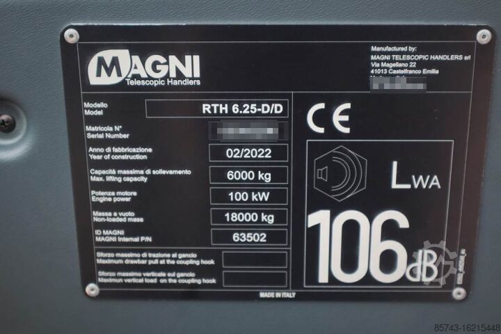 Telehandler Magni RTH 6.25 Valid inspection, *Guarantee! 6t Cap. 25m