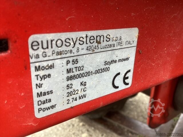 Used two-wheeled tractor with mower bar Eurosystems P55 EUROSYSTEMS P55