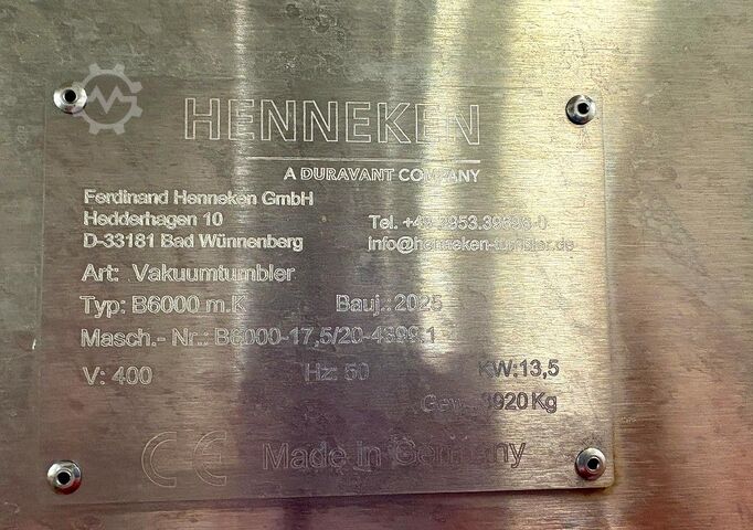 Vacuum tumbler Henneken B6000