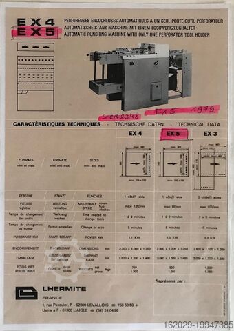 Grooving and perforating machine Lhermite EX5 1979 WIRE-O automatic punching