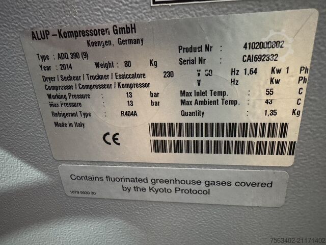 Refrigeration dryer compressed air airgroup AGD 450