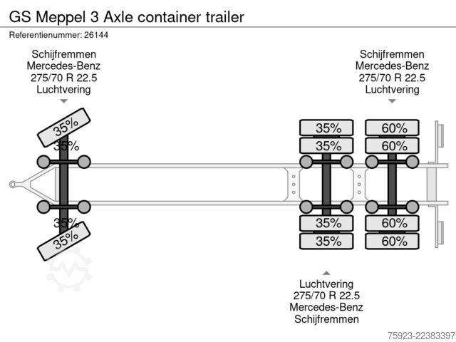 Containertransport GS Meppel 3 Axle container trailer