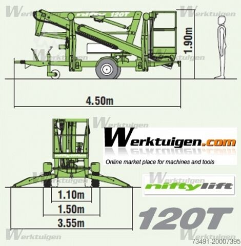 Work platform trailer Niftylift 120 TPET Bi-Energie + Radantrieb