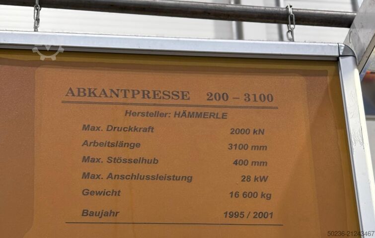 Abkantpresse Haemmerle BM 200-3100