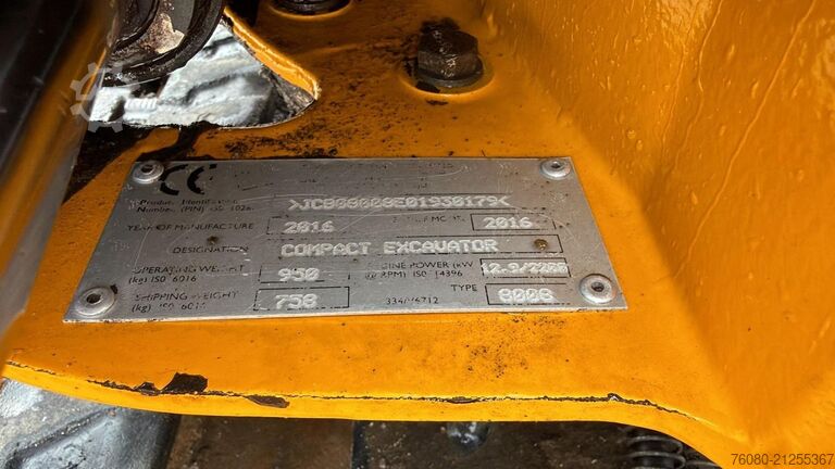 Minibagger JCB 8008 (BE MACHINE / TOP CONDITION / 1898 H)