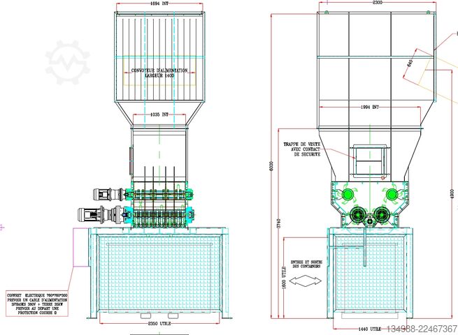 Four shaft shredder Decoval 4-shaft shredder