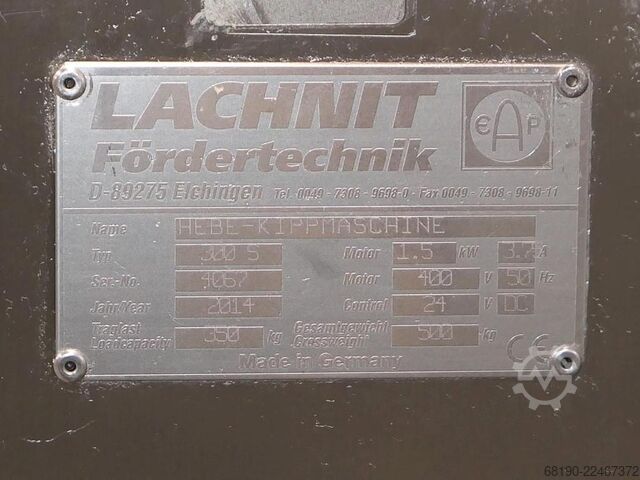Mobile tote bin lifter Lachnit 300S