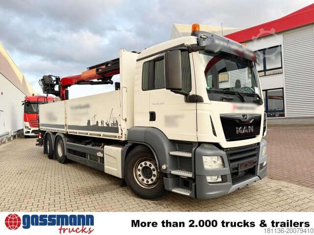 Flatbed truck MAN TGS 26.420 6x2-4 LL, Navi, Lenk-/Liftachse,