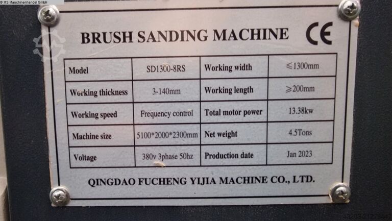 Breitband-Schleifmaschine BRUSH SANDING SD1300-8RS