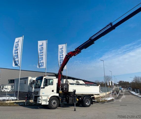 Three-sided tipper truck MAN TGM18.320/Meiller/Kipper/PK14.501/Funk/NL8To/Top