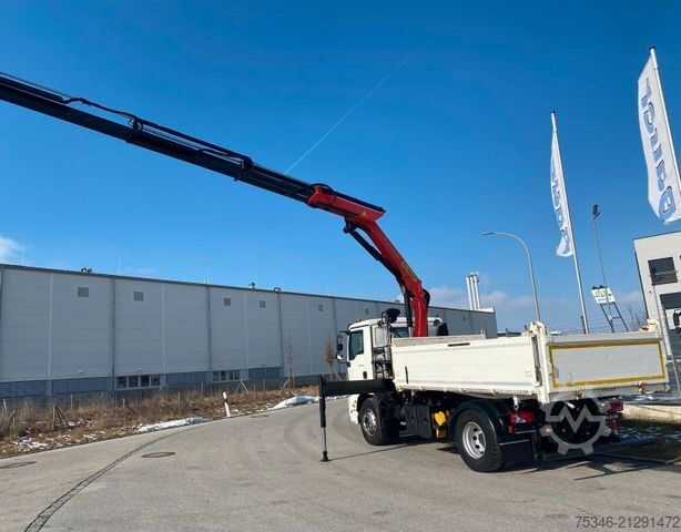 Three-sided tipper truck MAN TGM18.320/Meiller/Kipper/PK14.501/Funk/NL8To/Top
