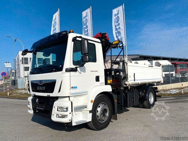 Three-sided tipper truck MAN TGM18.320/Meiller/Kipper/PK14.501/Funk/NL8To/Top