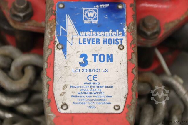 Lever chain hoist 3 to weissenfels Kettenlänge 4 m