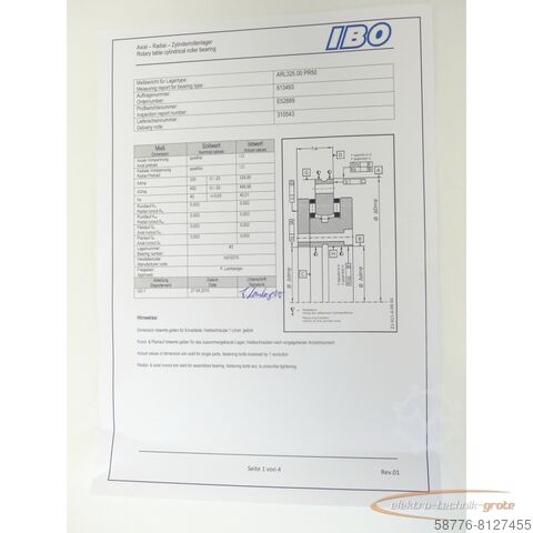 Component  IBO ARL 325 . 00 PR50 Axial Radiallager - ! -