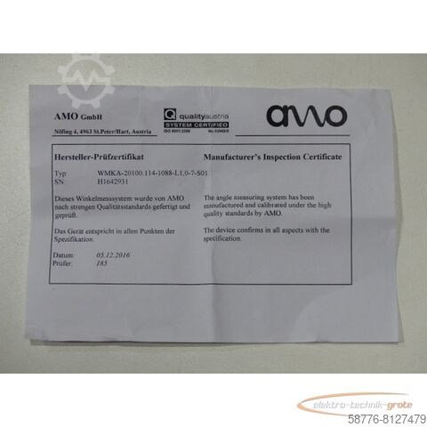 INA component INA MHA260-0-0-1-1-4-1088-01,0M-7-1 Winkelmesssystem !