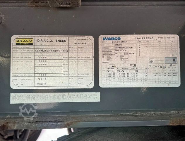 Reefer trailer  Draco MZS 218 WIPKAR 750 x 250 x 290 CM INSIDE T