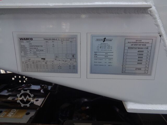 Siloauflieger SPITZER SF 2734/2P Silo 34.000 L 2 Kammern Liftachse