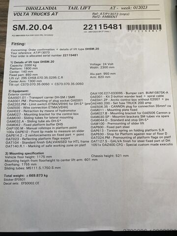 Unterfahrbare Hubladebühne Hebebühne Dhollandia DH-SM.20