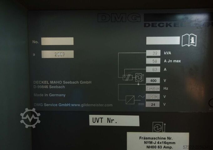 Vertikales CNC Bearbeitungszentrum Deckel Maho DMC 64V linear
