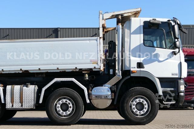 Three-sided tipper truck DAF CF 85.410 Dreiseitenkipper 8x4 Blatt Euro 5