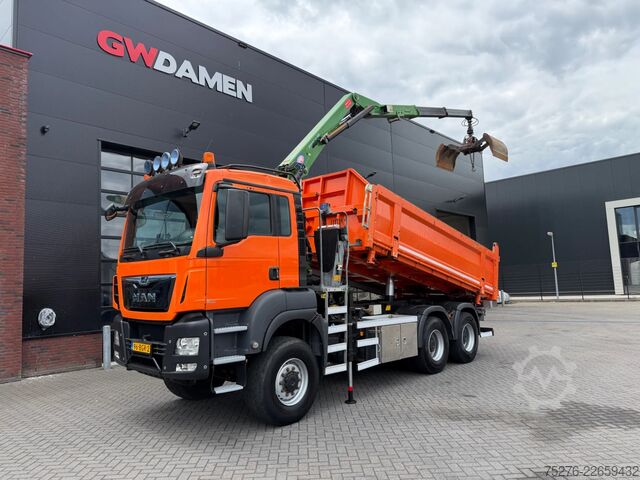 Tipper with crane MAN TGS 26.400 6x6 Kipper / Z kraan  Euro 6