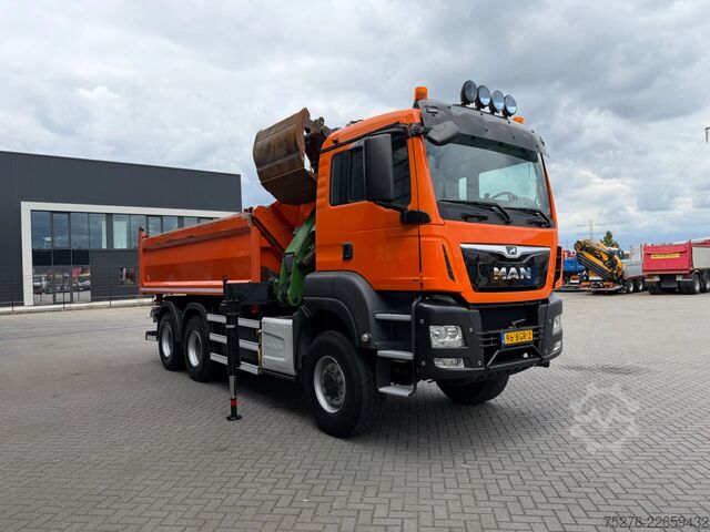 Tipper with crane MAN TGS 26.400 6x6 Kipper / Z kraan  Euro 6