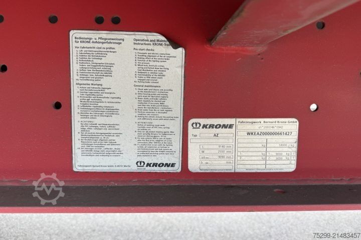 Box trailer Krone AZ Koffer mit HB / Swiss-Vehicle