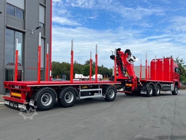 Holztransporter LKW MAN TGS 33.510 BB 6x6/PLATTFORM/KRAN EPSILON Q150Z