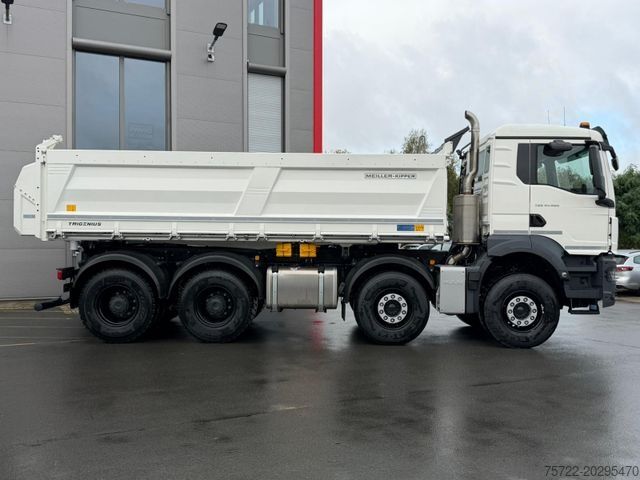 Three-sided tipper truck MAN TGS 41.480 8x4 BB mit Meiller 3-Seitenkipper