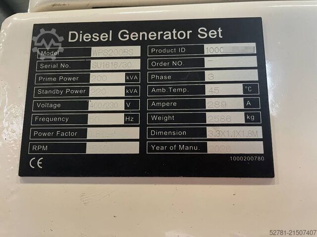 Aggregat Perkins 1106C-70TAG4 - 220 kVA Generator - DPX-20012