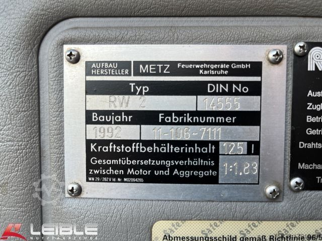 Sonstige MERCEDES-BENZ 1222AF *Rüstwagen*Metz RW2*Generator*Feuerwehr*