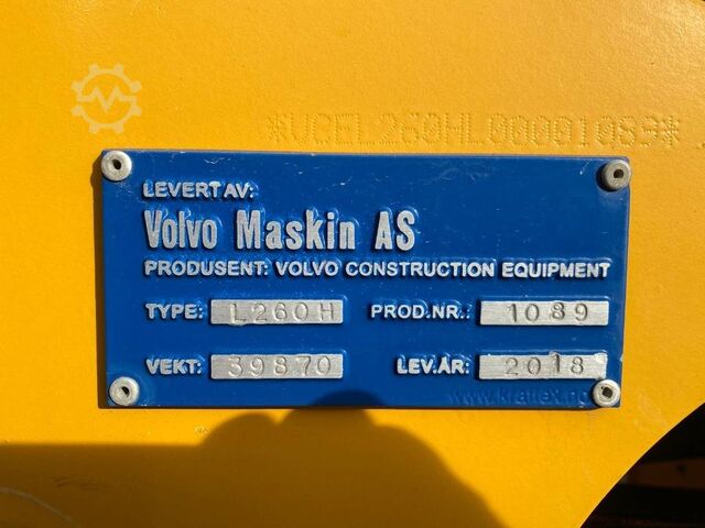 Wheel loader Volvo L 260 H (CDC + BSS)