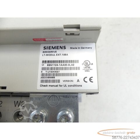 Komponente Siemens SIMODRIVE 6SN1124-1AA00-0LA2 LT-Modul SN: T-U72045027 Version: A