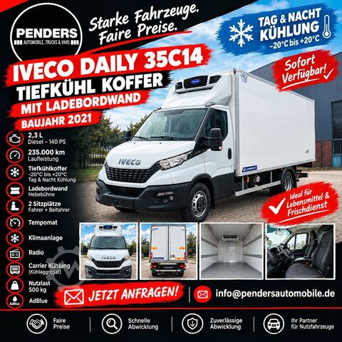 Kühltransporter IVECO Daily 35C14 Tiefkühlkoffer mit LBW **Carrier***
