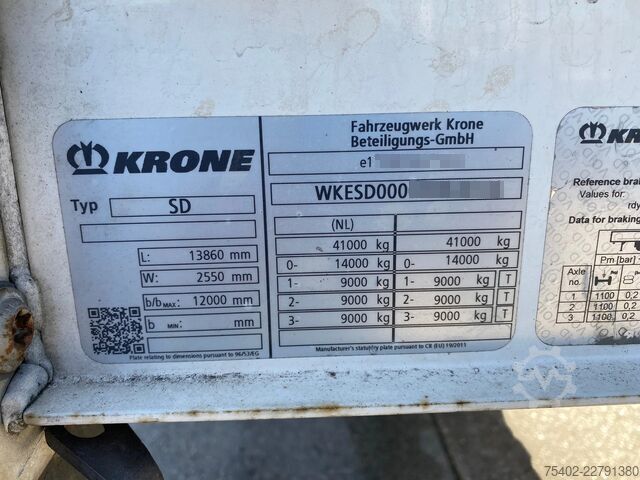 Box body Krone N/A SD Tautliner / Boorden / Dhollandia Laadkle...