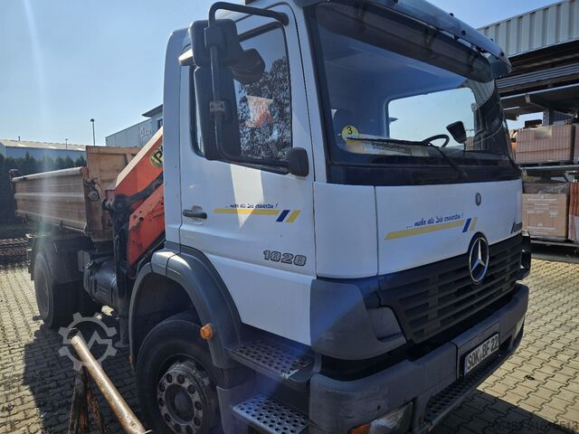 Kipper LKW Mercedes-Benz 1828 BB Meiller Kipper Kran PK 9501