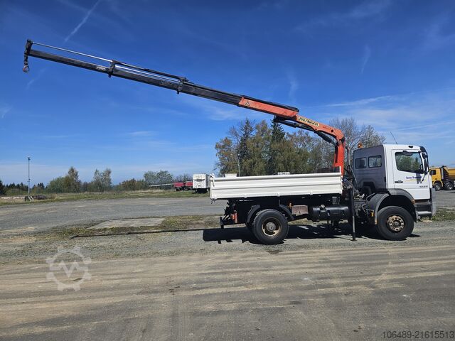 Tipper truck Mercedes-Benz 1828 BB Meiller Kipper Kran PK 9501