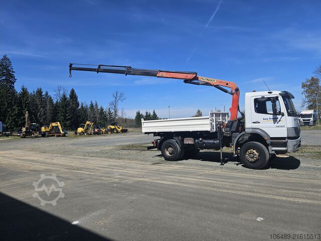 Tipper truck Mercedes-Benz 1828 BB Meiller Kipper Kran PK 9501