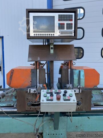 NC Doppelgehrungssäge mit 2 Sägeaggregaten für ALU, Buntmetalle und Kunsstoffe - DEFEKT, Gehrungssäg RAPID - WEGOMA DGL 5000 / 500 mit Positioniersteuerung