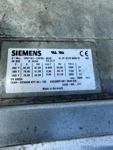 SIEMENS 1PH7167-2NF03-0BJ0 37-45 kW 400 V 1500-2000 U/min mit Encoder SIEMENS 1PH7167-2NF03-0BJ0 37-45kW 400V 1500-2000rpm enkoder SIEMENS 1PH7167-2NF03-0BJ0 37-45kW 400V 1500-2000rpm enkoder