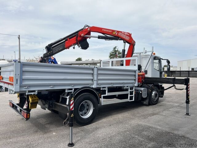 Truck with fixed flatbed and crane Iveco Eurocargo 180e28