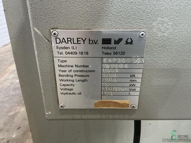 Press brakes  Darley EHP 200, 31/25 1989 Darley EHP 200, 31/25