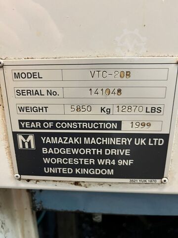 Machining center Mazak VTC 20 B  