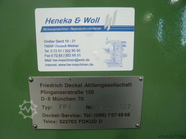 Milling machine Deckel FP3 Aktiv