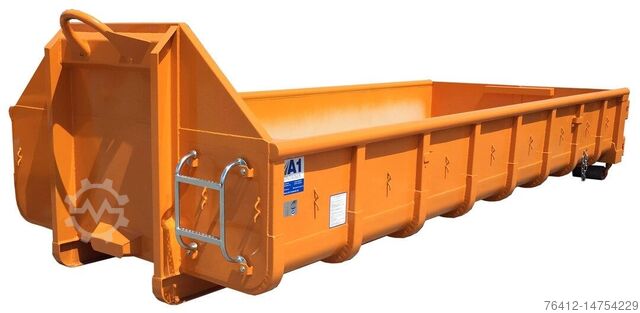 Skip container A1 Container Deckelmulde 7 m³ Kunststoffdeckel NEUE DIN RAL 2011 Tieforange Absetzcontainer