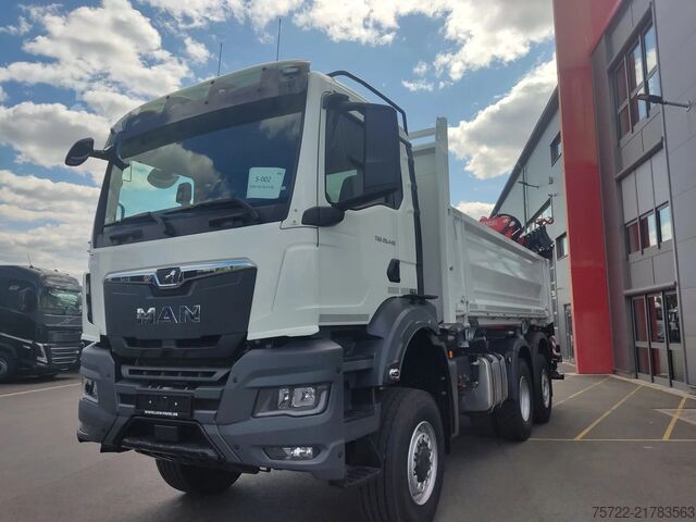Tipper with crane MAN TGS 28.440 6x4-4 BL 2-Seitenkipper Fassi F235 Kran