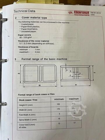 Book binding machine Hörauf BDM Universal
